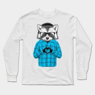 Raccoon with heart Long Sleeve T-Shirt